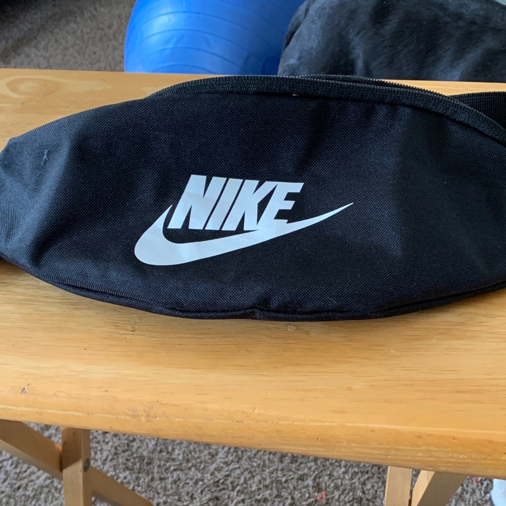 Nike Black Waist Pack with White Logo